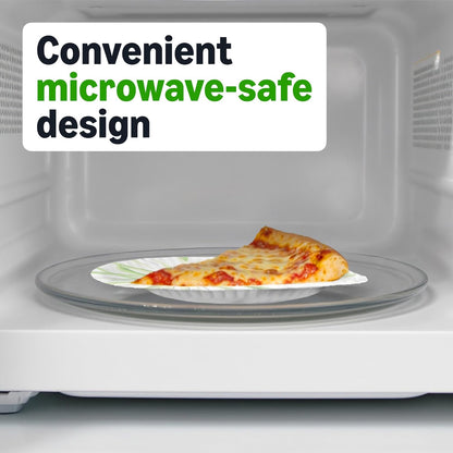 Everyday Disposable Paper Plates, 8.62 Inch, Microwave-Safe, Cut Resistant, Soak-Proof, 100 Count, Packaging May Vary