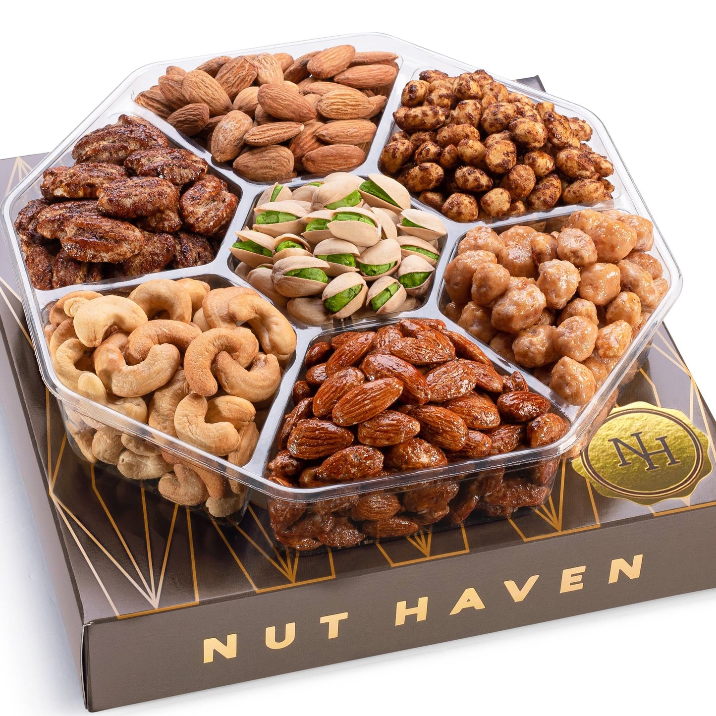 Fathers Day Nuts Gift Basket - Assortment of Sweet & Roasted Salted Gourmet Nuts - Food Gift Box for Dad, Him, Husband, Christmas, Father's Day, Mother's Day, Sympathy, Family, Men & Women