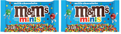 M&M'S MINIS Milk Chocolate Candy,Bulk Candy,3 lbs Bag,(Pack of 2)