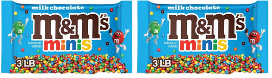M&M'S MINIS Milk Chocolate Candy,Bulk Candy,3 lbs Bag,(Pack of 2)