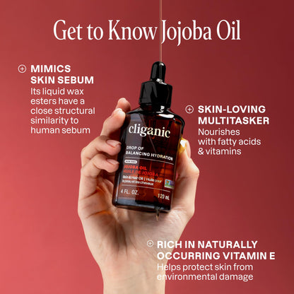 Cliganic Jojoba Oil Non-GMO, Bulk | 100% Pure for Skin, Hair & Face, Cold Pressed Natural Hexane Free - Hair Relaxer (32 oz)