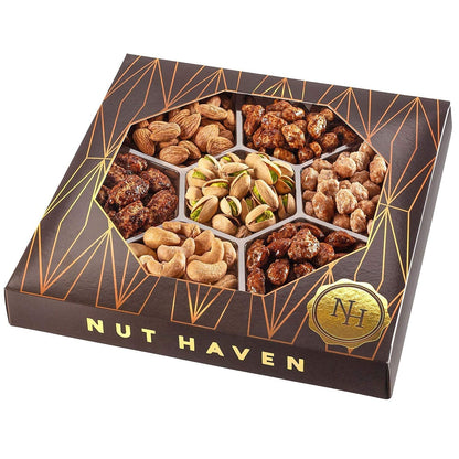 Fathers Day Nuts Gift Basket - Assortment of Sweet & Roasted Salted Gourmet Nuts - Food Gift Box for Dad, Him, Husband, Christmas, Father's Day, Mother's Day, Sympathy, Family, Men & Women