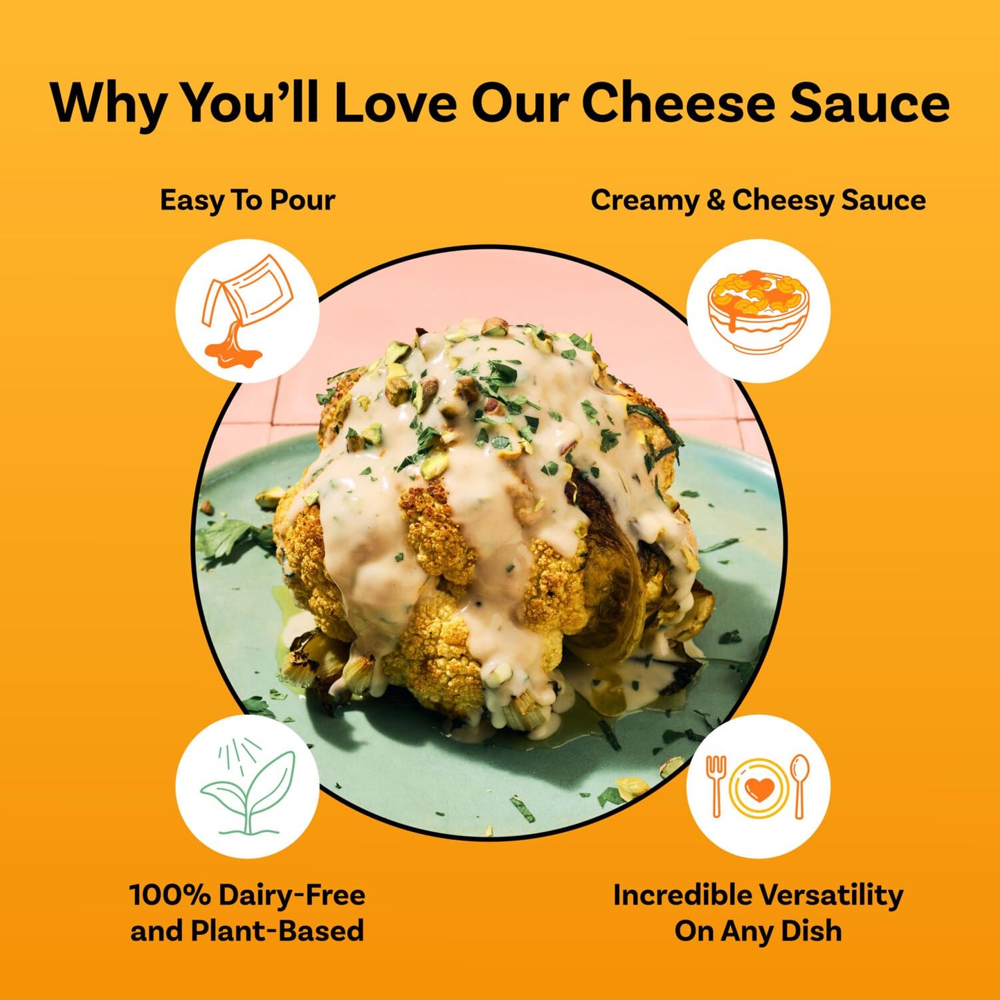 Daiya Dairy Free Zesty Cheddar Cheese Sauce, Plant Based Rich, Creamy, Cheesy Sauce, 14.2 oz (Pack of 8)