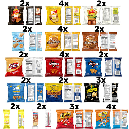 Frito-Lay Ultimate Classic Snacks Package, Variety Assortment of Chips, Cookies, Crackers, & Nuts, 0.56 ounces, (Pack of 40) (Packaging May Vary)