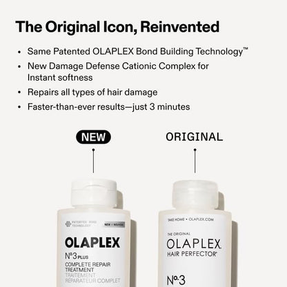 Olaplex N°.3PLUS Complete Repair Treatment: 3-minute Pre-shampoo Treatment to Immediately Repair Hair Damage for Softer, Stronger Hair | For Coily, Curly, Straight, and Wavy