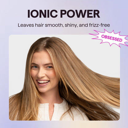 Wavytalk Blow Dryer, Blown Away Ionic Hair Dryer for Curly Hair with Diffuser, 1875W Fast Drying Blow Dryer with Ceramic Technology, 3 Attachments for All Hair Types, Light and Quiet, Grey