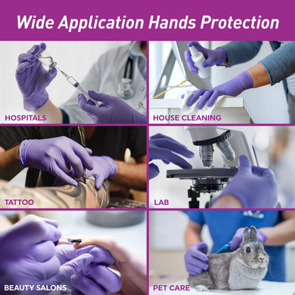 Powder-Free Nitrile Exam Gloves, Iris Blue, Medium, Box/100