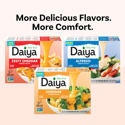 Daiya Dairy Free Zesty Cheddar Cheese Sauce, Plant Based Rich, Creamy, Cheesy Sauce, 14.2 oz (Pack of 8)
